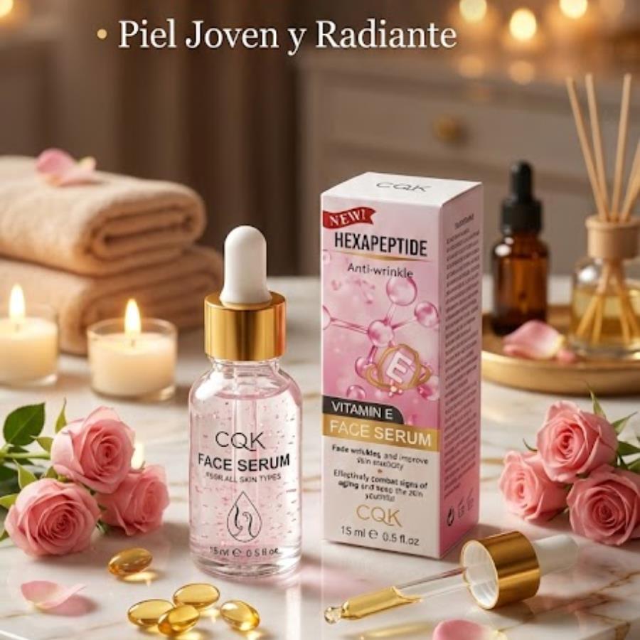 CQK Hexapeptide Anti-Wrinkle Face Serum con Vitamina E (15 ml)